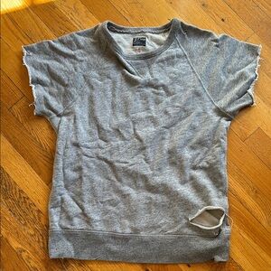 J. Crew Vintage Gray Short Sleeve Sweatshirt